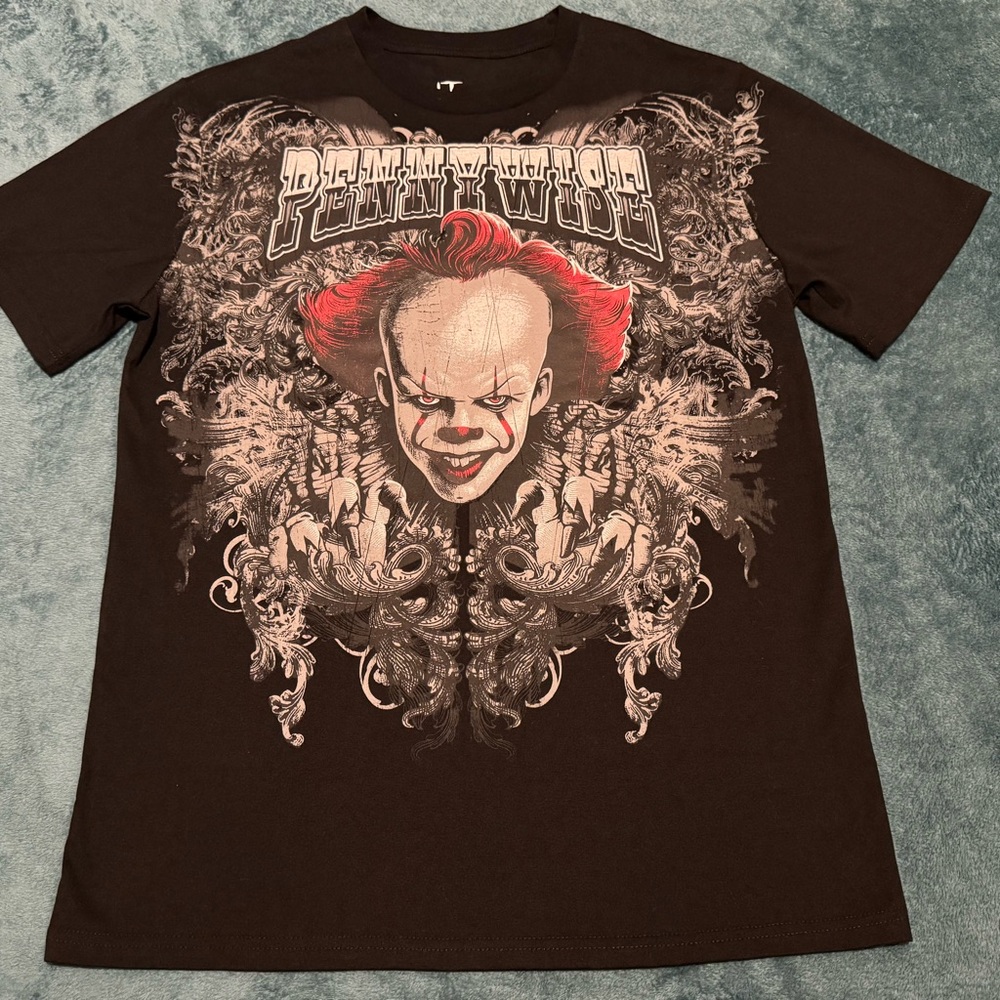 Pennywise IT T-Shirt Black Size Large Chapter 2 Time To Float IT Movie Shirt Men